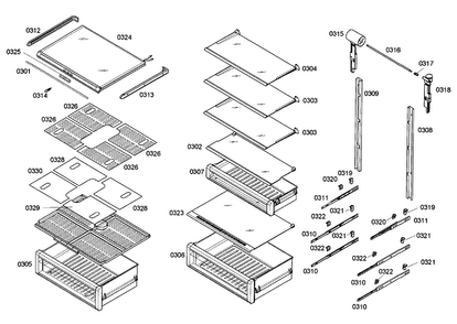 Drawer Assy Diagram and Parts List for T24IR70NSP 11 Thermador Refrigerator