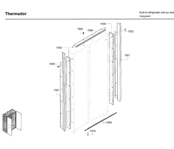 Trim Plate Asy Diagram and Parts List for T42BD820NS 10 Thermador Refrigerator