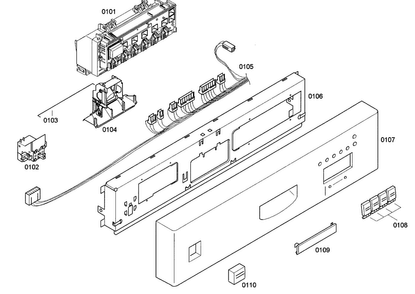 Control Panel Diagram and Parts List for SHE43C05UC 17 Bosch Dishwasher
