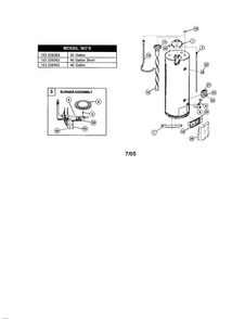 Water Heater Diagram and Parts List for 153339420  Kenmore Water Heater