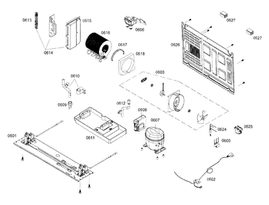 Compressor Diagram and Parts List for B22CS30SNI 01 Bosch Refrigerator