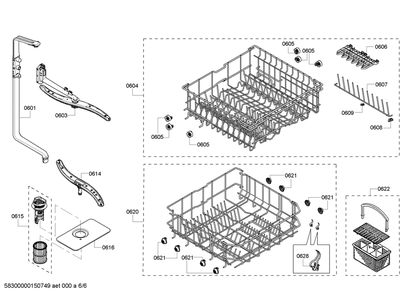 Diagram 6 Diagram and Parts List for SHX4AP05UC-05  Bosch Dishwasher