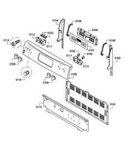 Control Panel Diagram and Parts List for HES3053U 04 Bosch Range