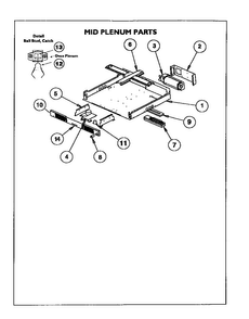 Mid Plenum Parts Diagram and Parts List for CM302B  Thermador Range