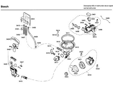 Pump Diagram and Parts List for SHE99C05UC 40 Bosch Dishwasher