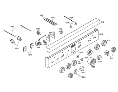 Control Panel/Knobs Diagram and Parts List for PDR364GDZS 03 Thermador Range