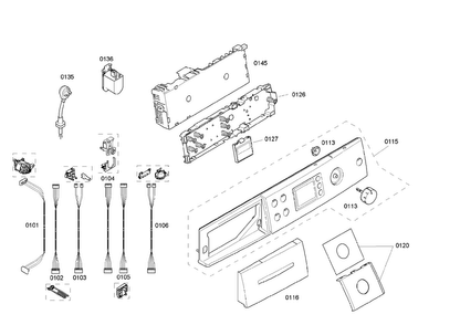 Control Panel Diagram and Parts List for WAS24460UC 18 Bosch Washer