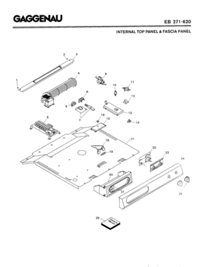 01 - INTERNAL TOP PANEL & FASCIA PANEL Diagram and Parts List for EB271-620  Bosch Range