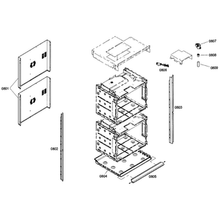 Cabinet Assy Diagram and Parts List for HBL8650UC 01 Bosch Wall Oven