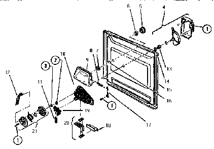 Door Diagram and Parts List for TD5000S  Thermador Dishwasher