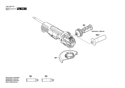 Diagram 2 Diagram and Parts List for GWX10-45DE 3 601 GB1 210 Bosch Angle Grinder
