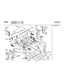 Base Assembly Diagram and Parts List for SHY66C05UC 14 Bosch Dishwasher