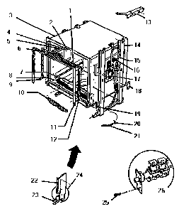 Tank Diagram and Parts List for TD123  Thermador Dishwasher
