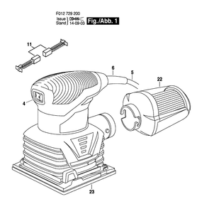 Bosch 7292 (F012729201) Diagram and Parts List for 7292 F012729201 Bosch Orbital or Palm Sander