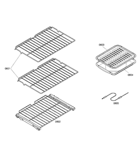 Shelfs Diagram and Parts List for HBL8450UC 09 Bosch Wall Oven