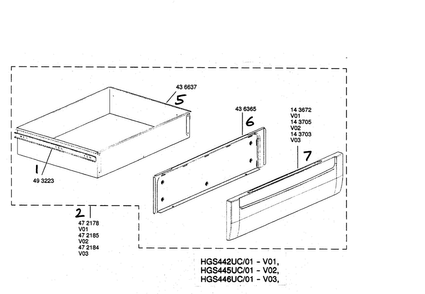 Warming Drawer Diagram and Parts List for HGS446UC 01 Bosch Range