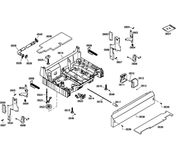 Base Assy Diagram and Parts List for SHE55P06UC 58 Bosch Dishwasher