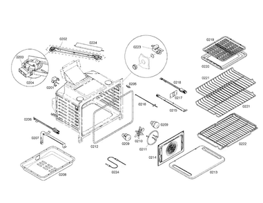 Body/racks Diagram and Parts List for HGS7132UC 01 Bosch Range