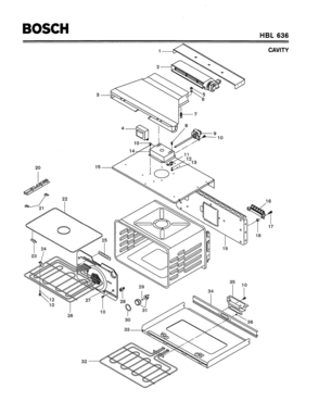 02 - CAVITY Diagram and Parts List for HBL636  Bosch Range