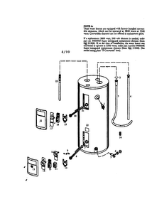 Kenmore 10 Anniversary 52 Gallon Diagram and Parts List for 153322551  Kenmore Water Heater