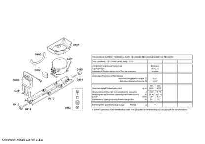 Diagram 4 Diagram and Parts List for B10CB80NVB-05  Bosch Refrigerator
