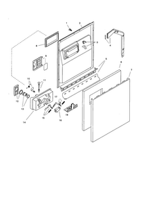 Door Assembly Diagram and Parts List for SHU3006UC 06 Bosch Dishwasher