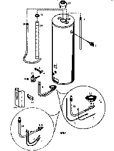 50 Gallon High Altitude Diagram and Parts List for 153338511  Kenmore Water Heater
