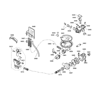 Sump/motor Diagram and Parts List for SRV53C03UC 30 Bosch Dishwasher
