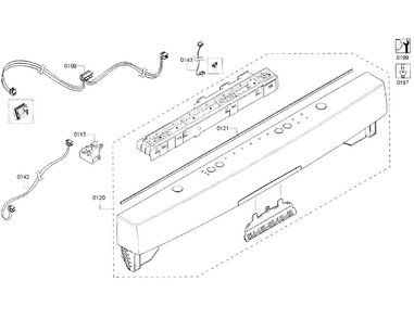Control Panel Diagram and Parts List for SHS5AVF2UC 22 Bosch Dishwasher
