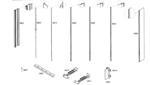 Molding Diagram and Parts List for B18ID80NLP 01 Bosch Freezer