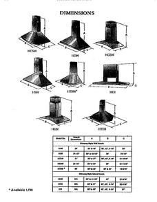 Section 3 Diagram and Parts List for HSW36  Thermador Range Hood