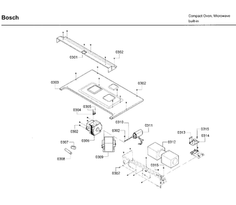 Electrical Parts Diagram and Parts List for HMB50162UC 01 Bosch Microwave