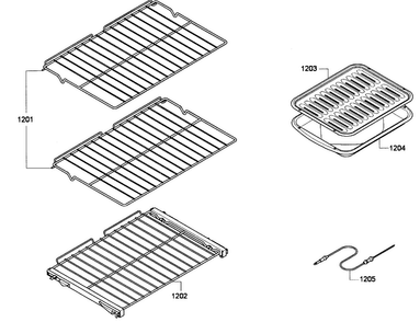 Racks Assy Diagram and Parts List for MEMCW301EP-03  Thermador Microwave