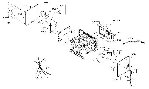 Side & back panels/cable harness Diagram and Parts List for HMCP0252UC 01 Bosch Microwave