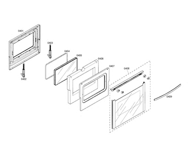 Door Diagram and Parts List for HGS5042UC 01 Bosch Range