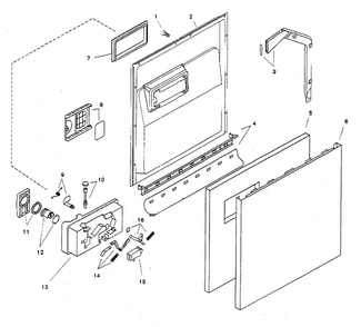 Door Assy Diagram and Parts List for SHU3306UC 06 Bosch Dishwasher