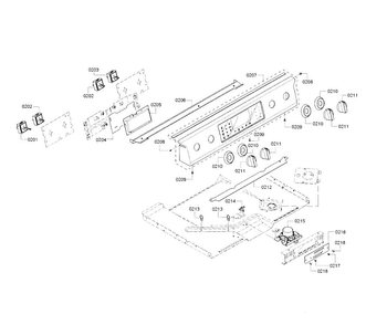 Control Panel Diagram and Parts List for HEI8054U 01 Bosch Range