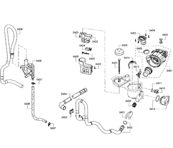 Pump Assy Diagram and Parts List for SHX3AR76UC 06 Bosch Dishwasher