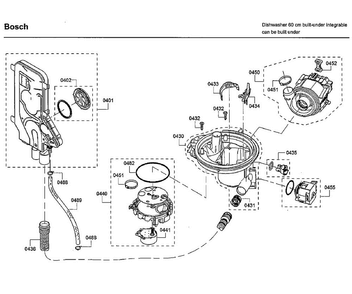 Pump Diagram and Parts List for SHXM78W52N 01 Bosch Dishwasher