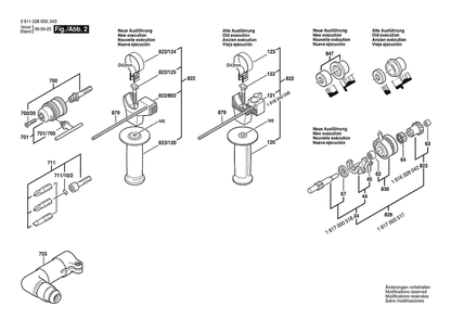 Section 2 Diagram and Parts List for GBH2-24DS 0611228037 Bosch Hammer Drill