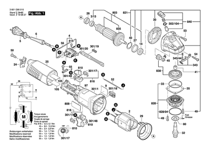 Part Location Diagram of 1607000D6B Bosch Tool GRINDING SPINDLE