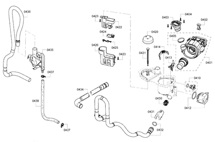 Pump Diagram and Parts List for SHX4AT55UC 21 Bosch Dishwasher