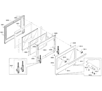 Door Diagram and Parts List for HGI8054UC 03 Bosch Range