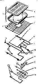 Rack, Elements, And Pan Assemblies Diagram and Parts List for CMT227  Thermador Microwave