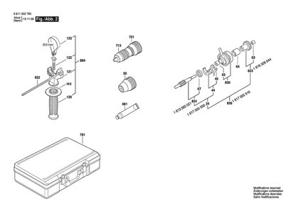 Section 2 Diagram and Parts List for GBH4DSC 0611222783 Bosch Hammer Drill