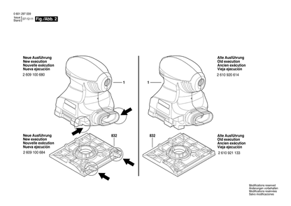 Section 2 Diagram and Parts List for 0601297039  Bosch Orbital or Palm Sander