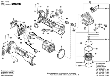 Bosch Gwx18v-13cn Diagram and Parts List for GWX18V-13CN  Bosch Angle Grinder