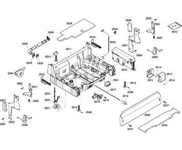 Base Assy Diagram and Parts List for SHX65P06UC 58 Bosch Dishwasher