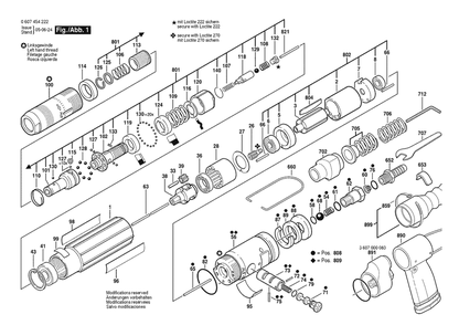 Section 1 Diagram and Parts List for 0607454222  Bosch Screwdriver