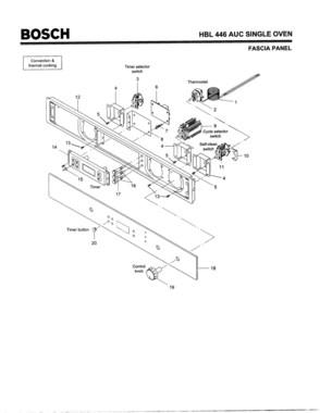 04 - FASCIA PANEL Diagram and Parts List for HBL446AUC(FD8202-)  Bosch Wall Oven